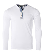 ZIMEGO Mens Long Sleeve Crew Neck Oil Wash Vintage Button Henley T-Shirt