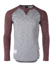 ZIMEGO Men Athletic Fit Baseball Retro Contrast Long Sleeve Raglan T-Shirt