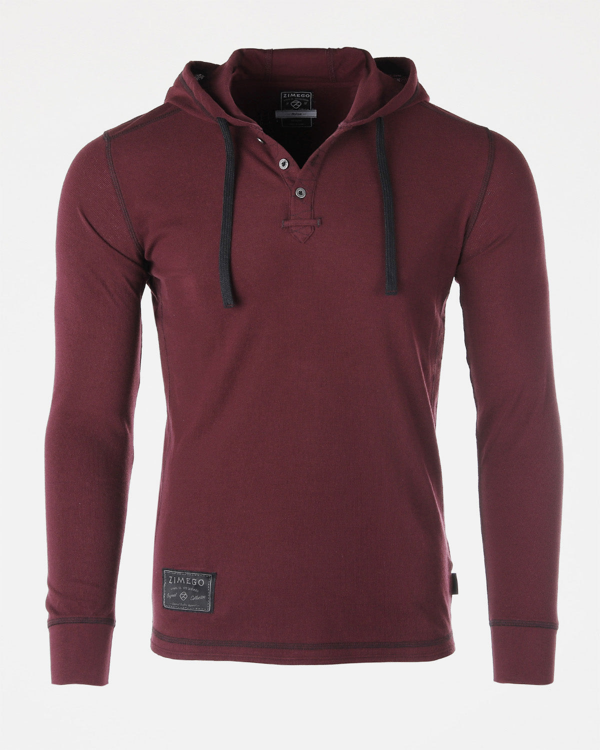 ZIMEGO Men's Thermal Long Sleeve Lightweight Fashion Hooded Henley