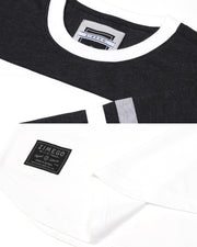 Contrast 3/4 Sleeve Stretch Casual Baseball Crew Neck T-Shirts -Bundle