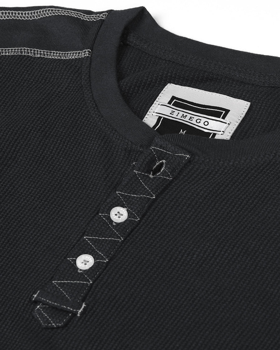 ZIMEGO Men's Casual Long Sleeve Lightweight Thermal Henley Essential Shirt