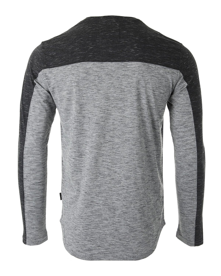 ZIMEGO Men's Fashion Color Block Long Sleeve Curved Hemline Athletic Hiphop Shirt