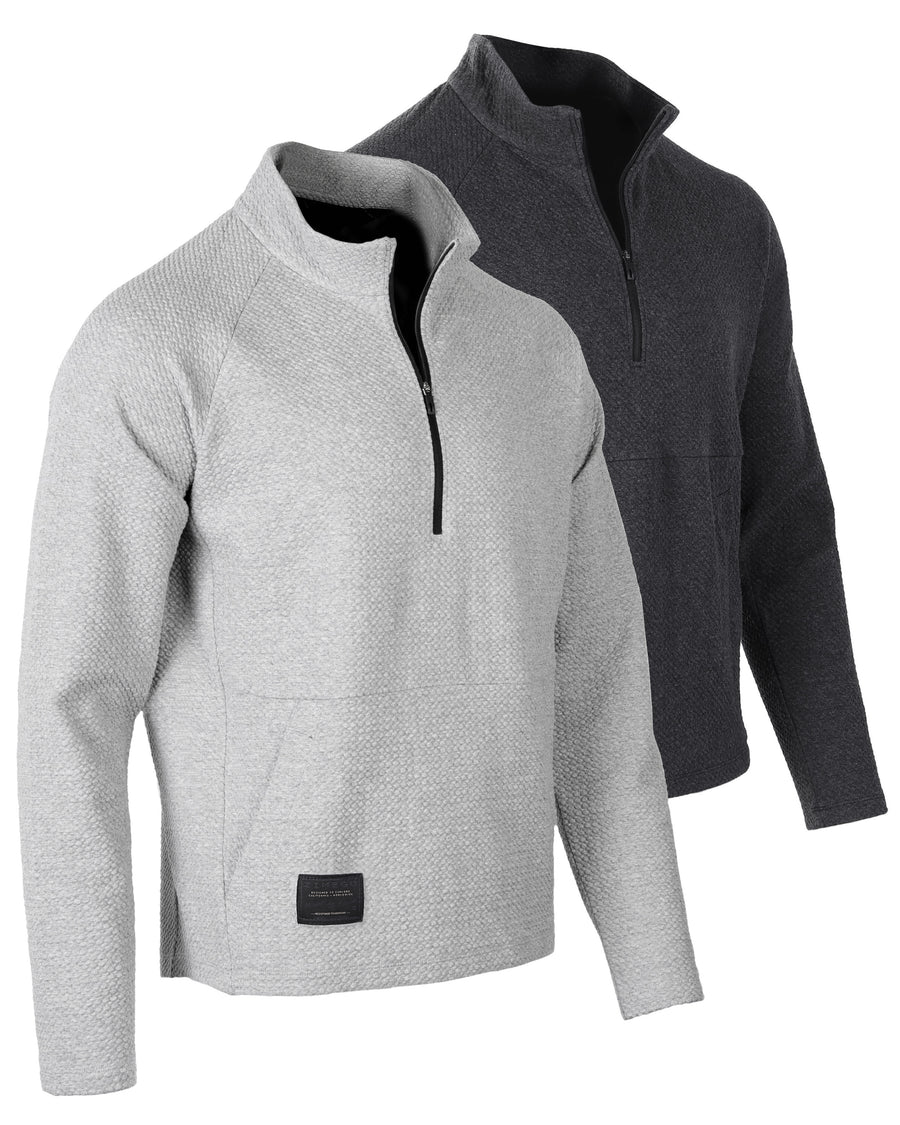 ZIMEGO Men's Slim Roadtripper Half Zip Pullover Sweatshirt Pack of 2
