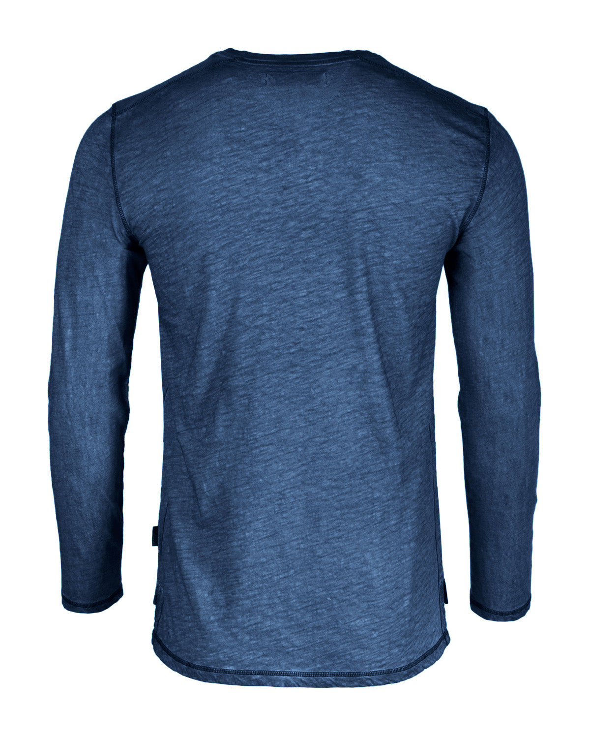 ZIMEGO Mens Long Sleeve V-Neck Henley Oil Wash Contrast Seam Vintage Shirt - ZIMEGO Apparel
