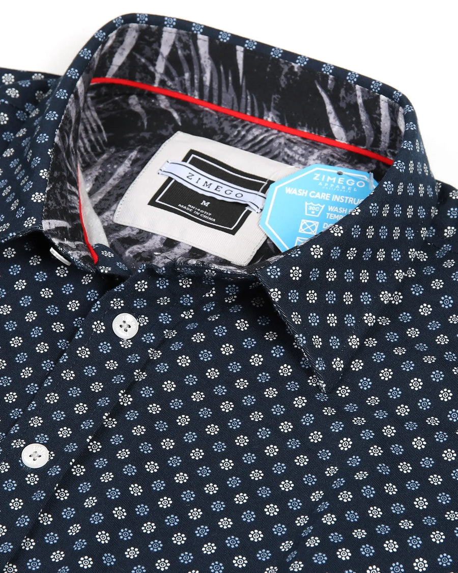 ZIMEGO Mens Holiday Hawaiian Long Sleeve Stretch Casual Aloha Button Down Shirt  Button Shirt