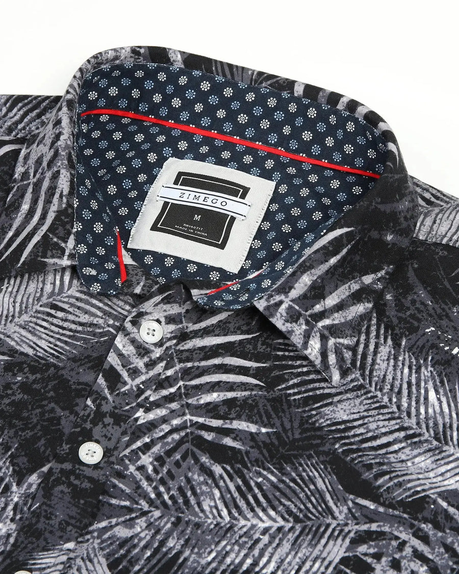 ZIMEGO Mens Holiday Hawaiian Long Sleeve Stretch Casual Aloha Button Down Shirt  Button Shirt