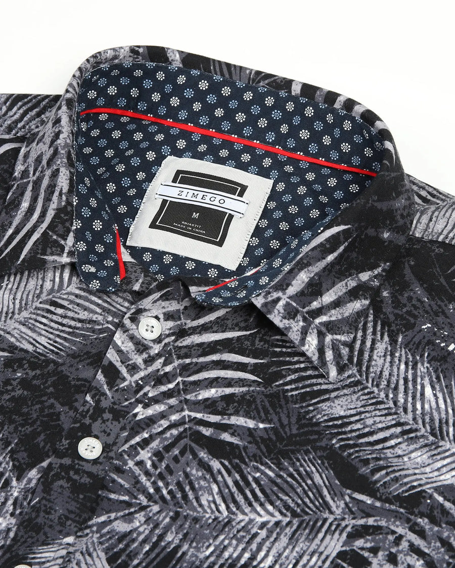 ZIMEGO Mens Holiday Hawaiian Long Sleeve Stretch Casual Aloha Button Down Shirt  Button Shirt