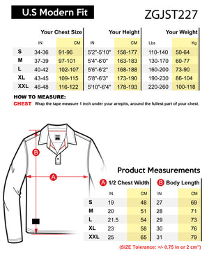 ZIMEGO Mens Long Sleeve Golf Polo Stretch Office Casual Holiday T-Shirt