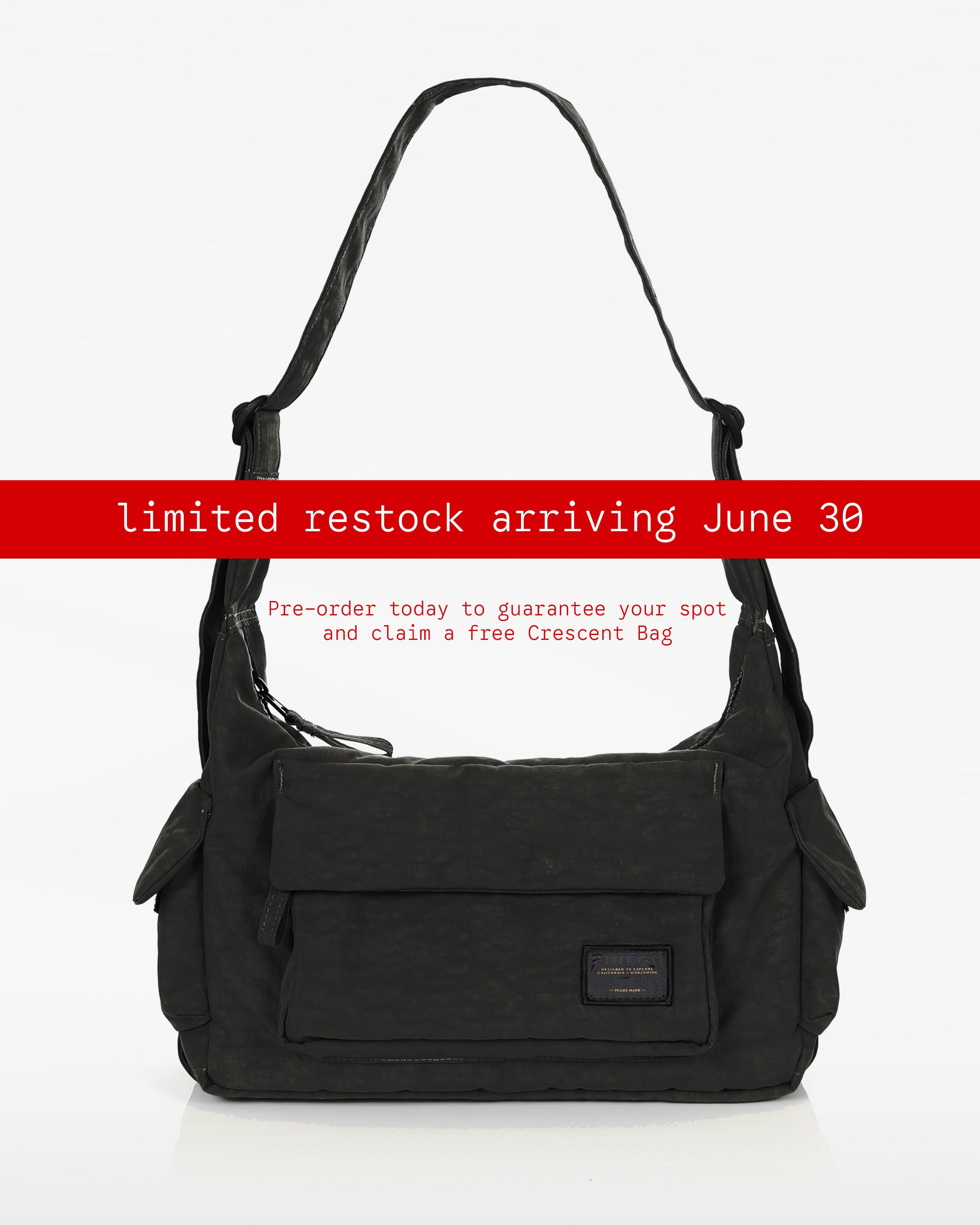 Zimego CARGO Pockets Crescent Bag Crossbody Messenger for Women
