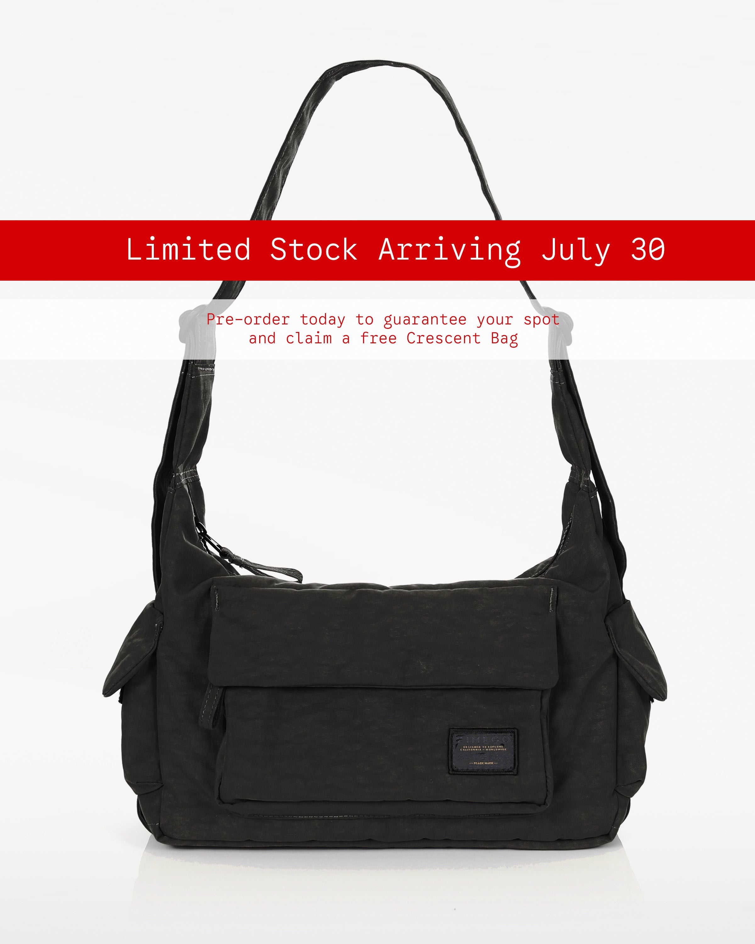 Zimego CARGO Pockets Crescent Bag Crossbody Messenger for Women