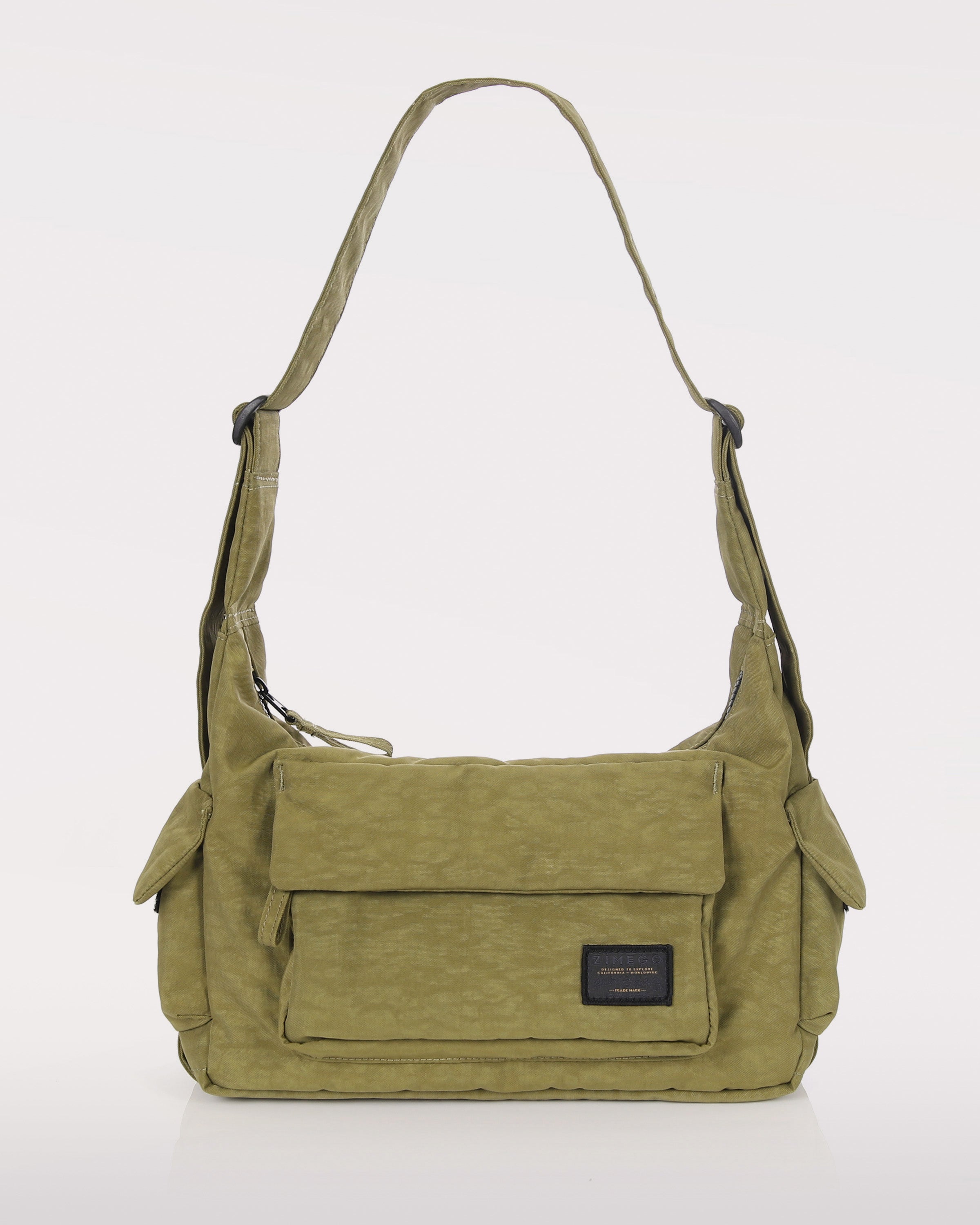 Zimego CARGO Pockets Crescent Bag Crossbody Messenger for
