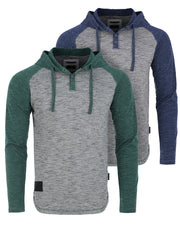 ZIMEGO Men's Hoodie Pullover Sweatshirt – Long Sleeve Athletic Casual Active Hip Hop Button Raglan Henley Shirt Hooded Top