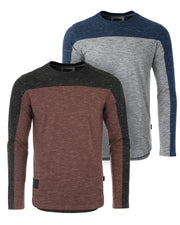 ZIMEGO Camisa atlética hiphop de manga larga con dobladillo curvado y bloque de color a la moda para hombre