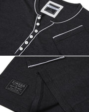 Stretch Long Sleeve Casual Button Henley Fashion Shirts  Long Sleeve