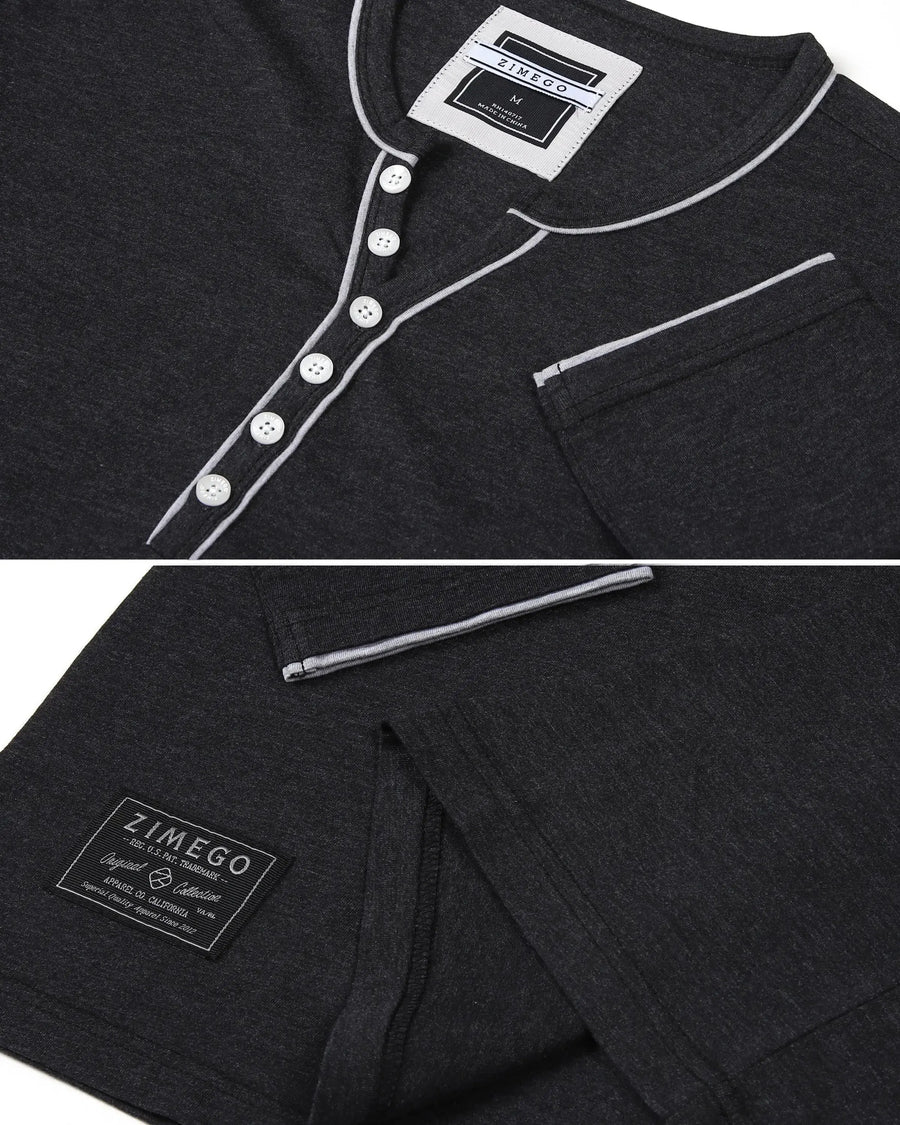 Stretch Long Sleeve Casual Button Henley Fashion Shirts  Long Sleeve