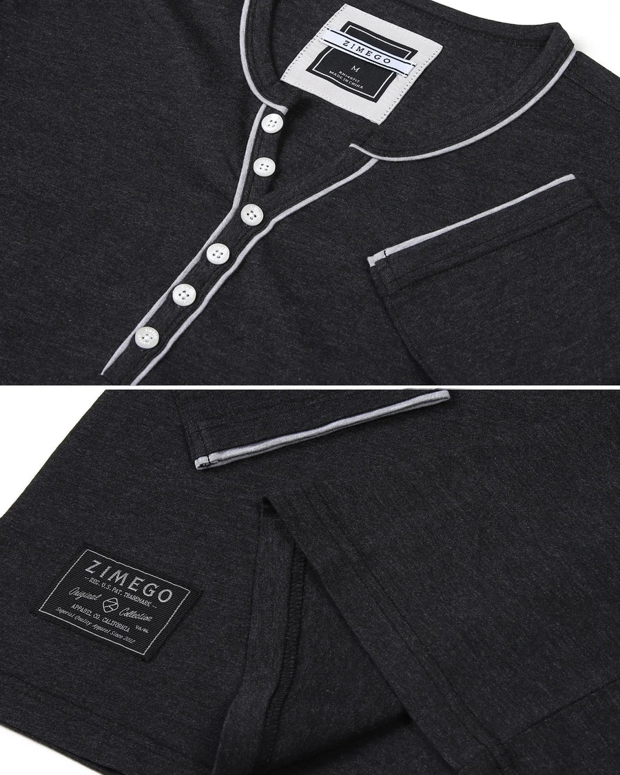 Stretch Long Sleeve Casual Button Henley Fashion Shirts  Long Sleeve
