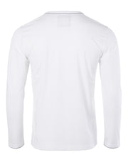 Stretch Long Sleeve Casual Button Henley Fashion Shirts (White)