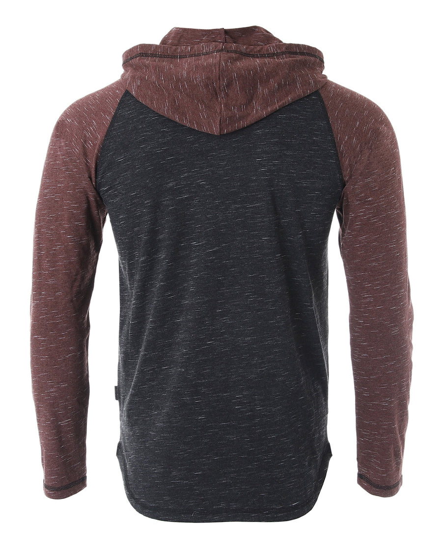 ZIMEGO Mens Long Sleeve Lightweight Hooded Henley – Color Block Pullover Hoodie  for Casual Gym Workout Travel