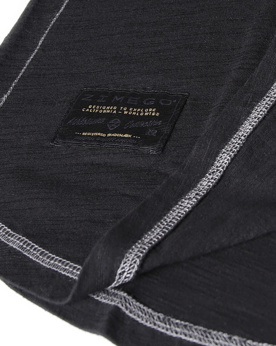 NUEVO: camiseta de manga larga con cuello redondo y lavado vintage para hombre con dobladillo inferior curvado 