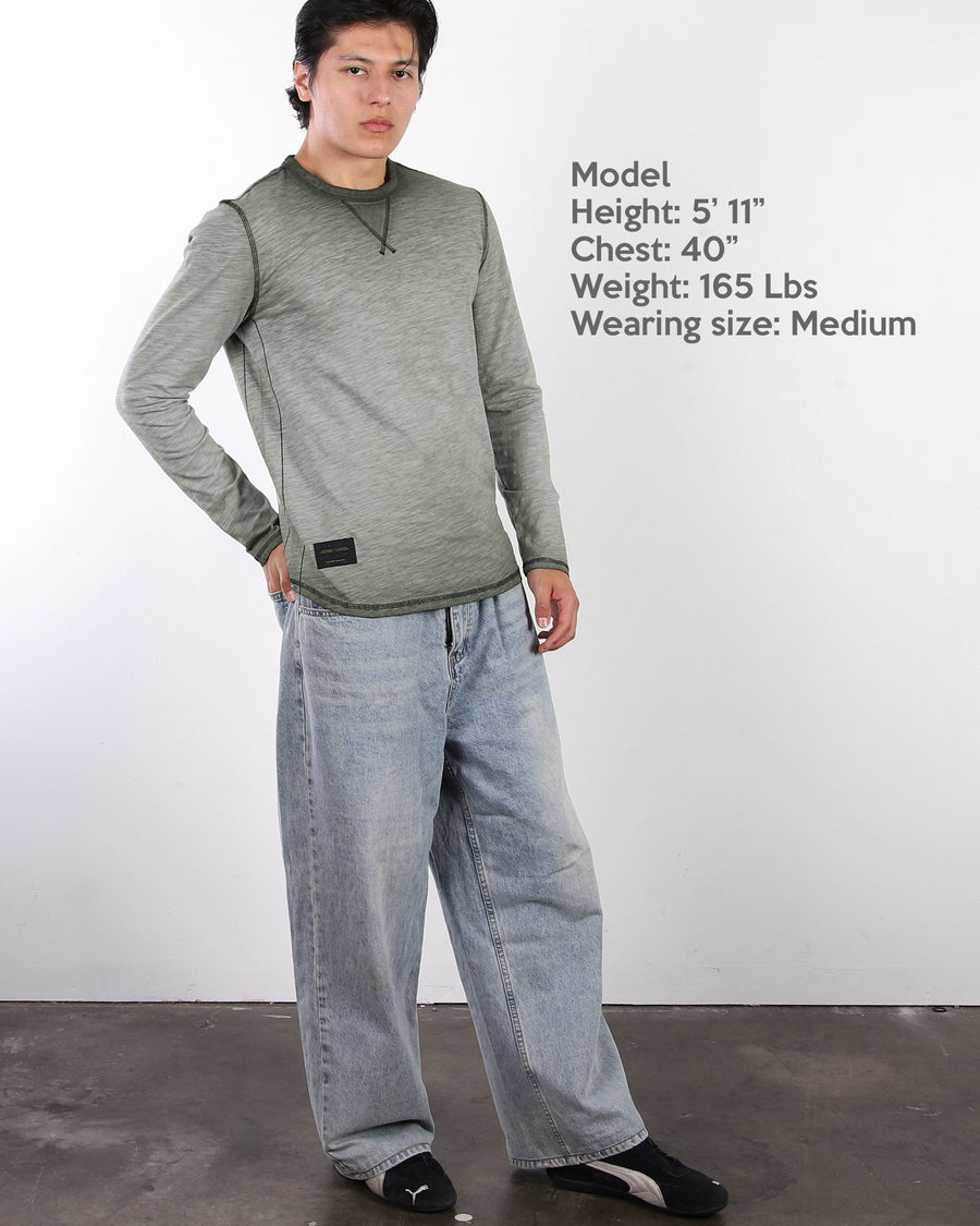 Vintage Dyed Signature Classic Long Sleeve Crew Neck T-Shirt