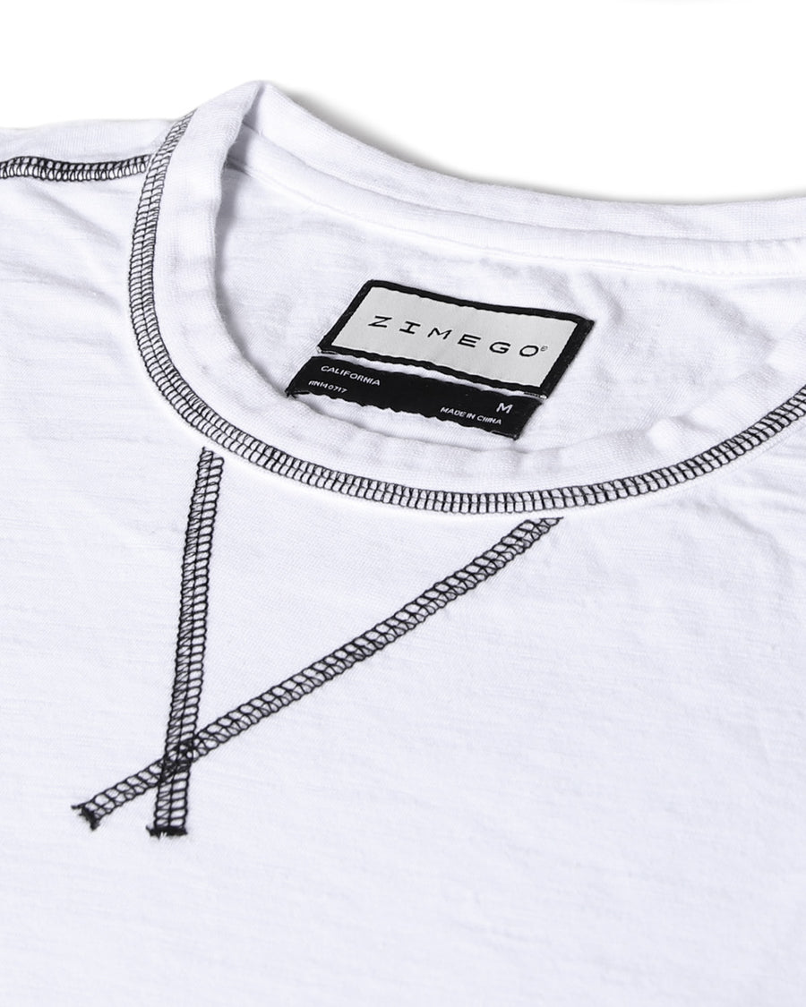 NUEVO: camiseta de manga larga con cuello redondo y lavado vintage para hombre con dobladillo inferior curvado 