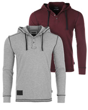 ZIMEGO Men's Thermal Long Sleeve Lightweight Fashion Hooded Henley