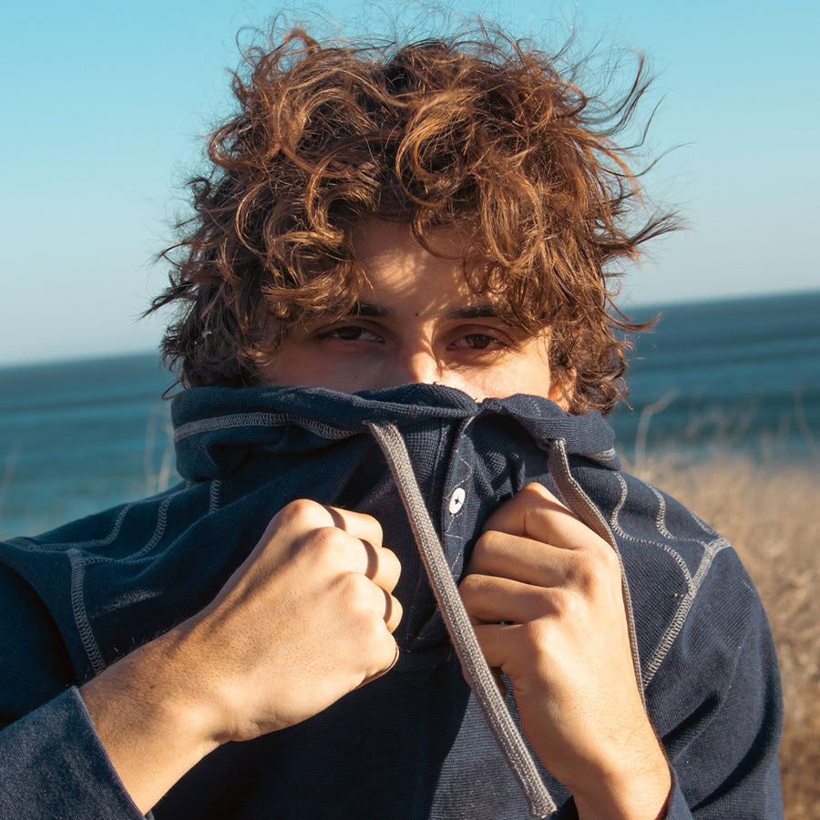ZIMEGO Sudadera con capucha térmica de manga larga y bolsillo ligero para hombre 