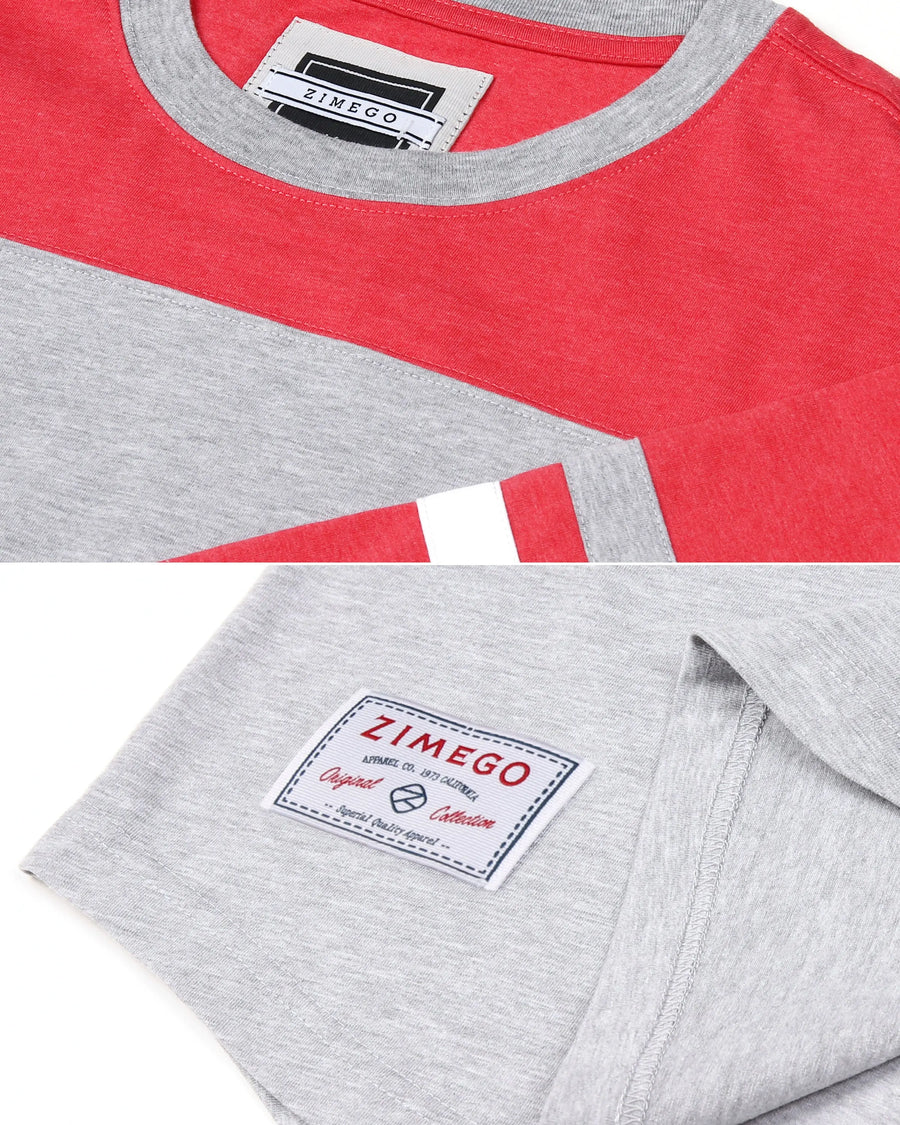 Contrast 3/4 Sleeve Stretch Casual Baseball Crew Neck T-Shirts  3/4 Sleeve
