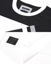 Contrast 3/4 Sleeve Stretch Casual Baseball Crew Neck T-Shirts  3/4 Sleeve