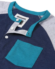 Contrast 3/4 Sleeve Stretch Casual Baseball Button Henley Shirts  3/4 Sleeve