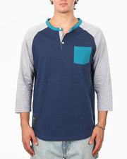 Contrast 3/4 Sleeve Stretch Casual Baseball Button Henley Shirts Small 3/4 Sleeve