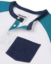Contrast 3/4 Sleeve Stretch Casual Baseball Button Henley Shirts  3/4 Sleeve