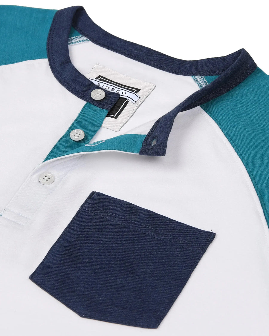 Contrast 3/4 Sleeve Stretch Casual Baseball Button Henley Shirts  3/4 Sleeve