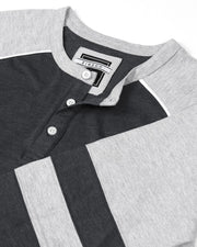 Color Block 3/4 Sleeve Stretch Casual Baseball Button Henley Shirts  3/4 Sleeve