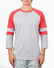 Color Block 3/4 Sleeve Stretch Casual Baseball Button Henley Shirts Small 3/4 Sleeve