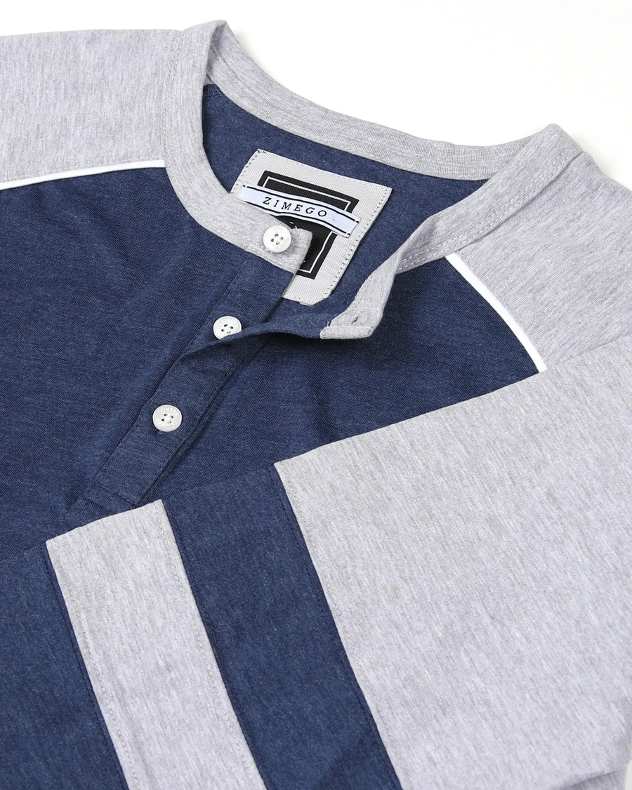 Color Block 3/4 Sleeve Stretch Casual Baseball Button Henley Shirts  3/4 Sleeve