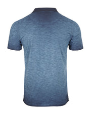 ZIMEGO Polo para Hombre Manga Corta Lavado Vintage Teñido Desvanecido Casual Cuello en V Henley 