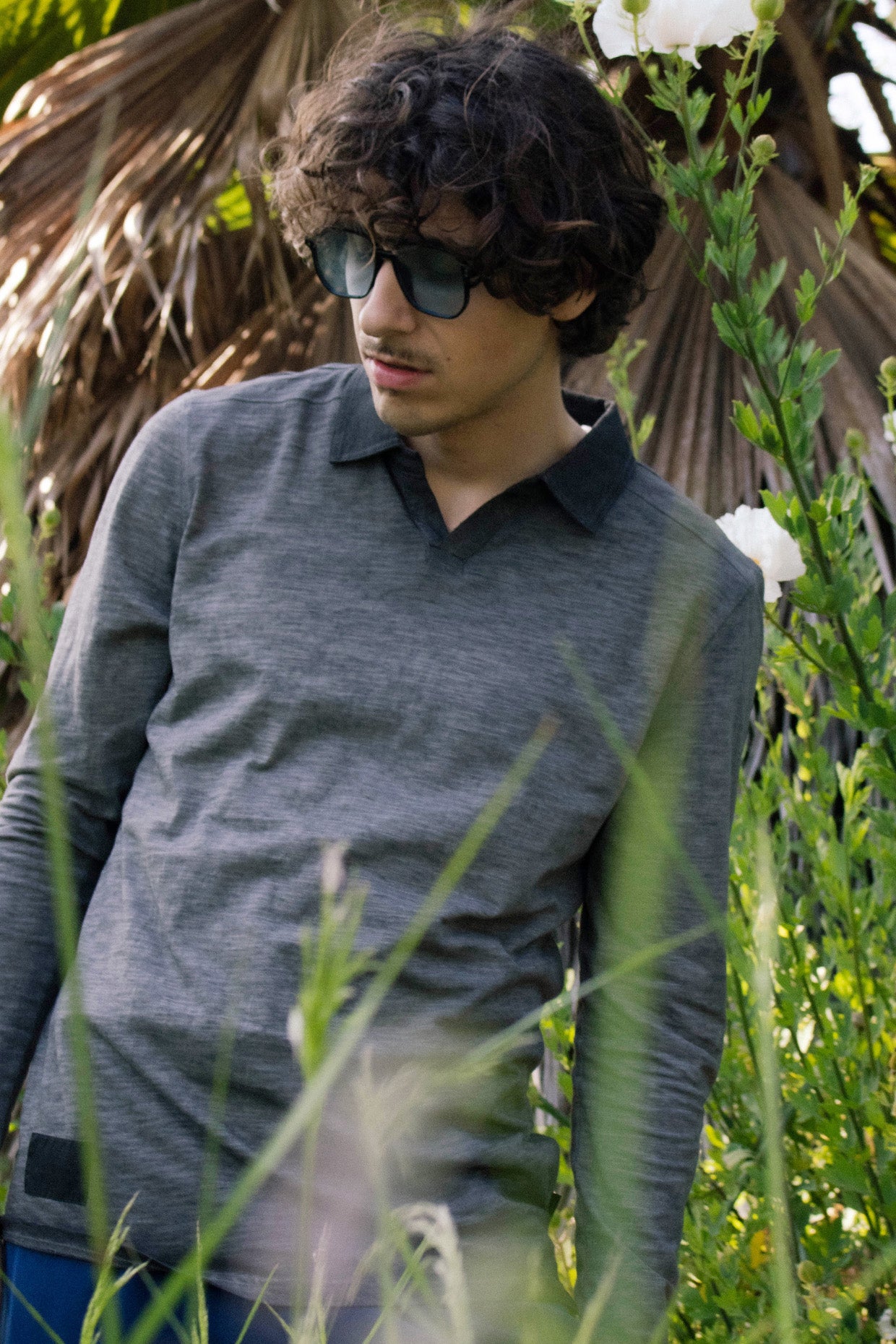 Long Sleeve Vintage Wash Henley Neck Polo Shirt - ZIMEGO Apparel