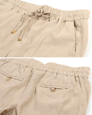 ZIMEGO  Women's Comfy Drawstring Elastic Waist Linen Summer Pants