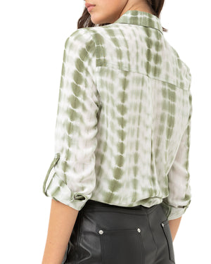 ZIMEGO Junior Fit Women's Roll Up Long Sleeve Crop Top Tie Knot Front Shirts