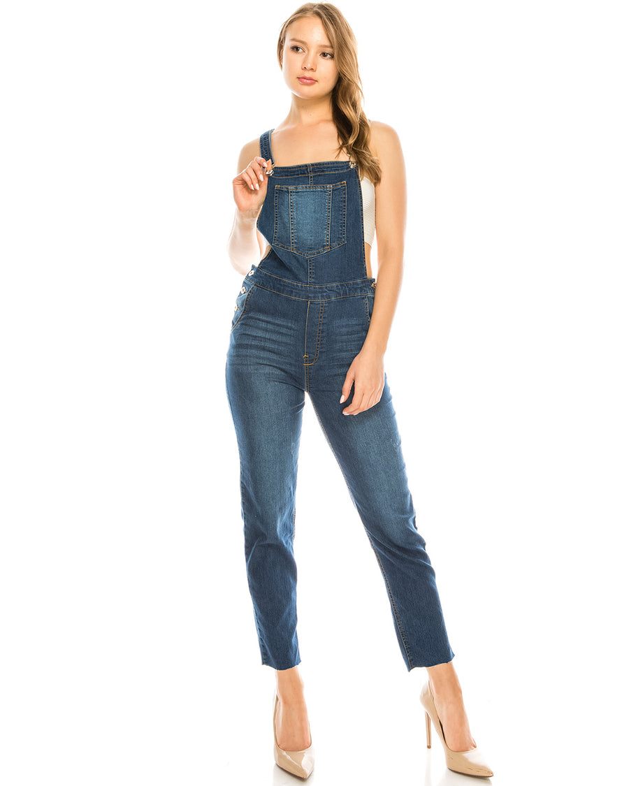 ZIMEGO  Women’s Ripped Distressed Skinny Slim Stretch Denim Overall Pants - ZIMEGO Apparel