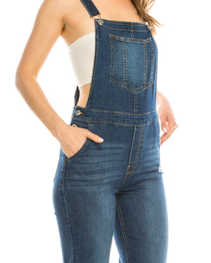ZIMEGO  Women’s Ripped Distressed Skinny Slim Stretch Denim Overall Pants