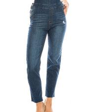 ZIMEGO  Women’s Ripped Distressed Skinny Slim Stretch Denim Overall Pants - ZIMEGO Apparel