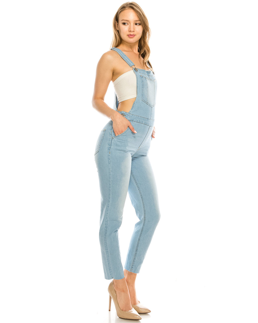 ZIMEGO  Women’s Ripped Distressed Skinny Slim Stretch Denim Overall Pants - ZIMEGO Apparel