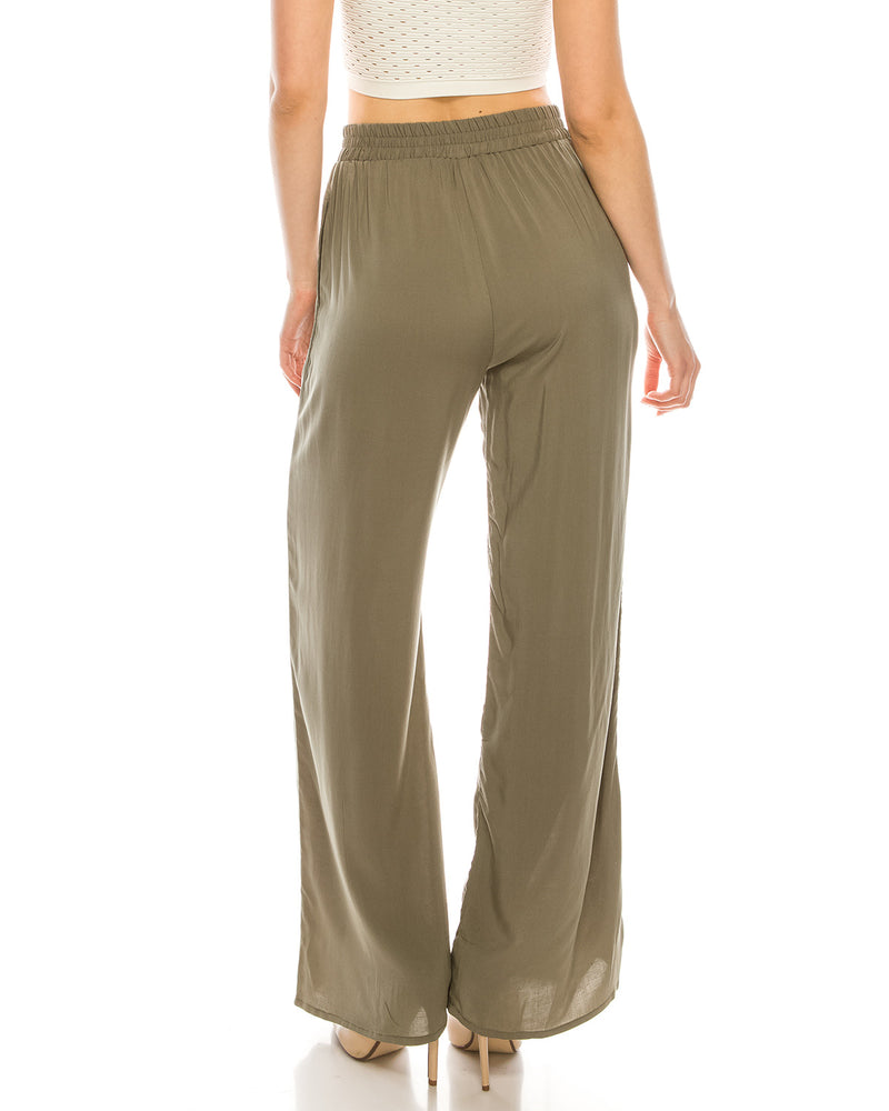 ZIMEGO  Mid Or High Waist Cropped Skinny Or Wide Leg Trouser Pants Culottes