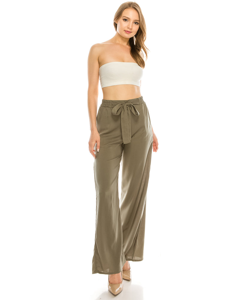 ZIMEGO  Mid Or High Waist Cropped Skinny Or Wide Leg Trouser Pants Culottes