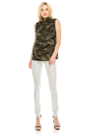 ZIMEGO  Women's Lightweight Sleeveless Safari Pockets Military Hooded Vest