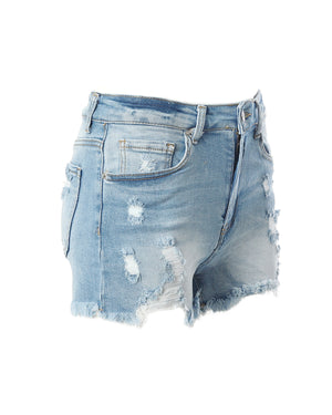ZIMEGO Women’s Junior Fit Classic Mid Rise Distressed Denim Frayed Cute Shorts