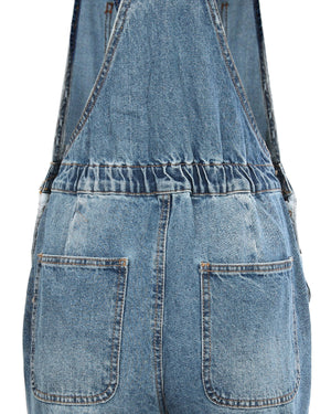ZIMEGO Junior Non-Stretch Denim Destroyed Overalls Jumpsuit