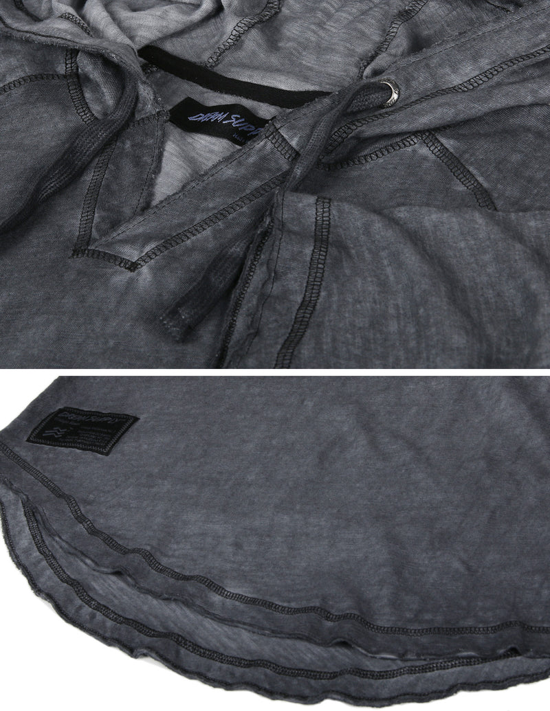 zimego garment dyed short sleeve hoodie